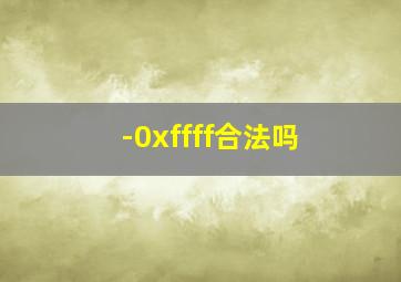 -0xffff合法吗