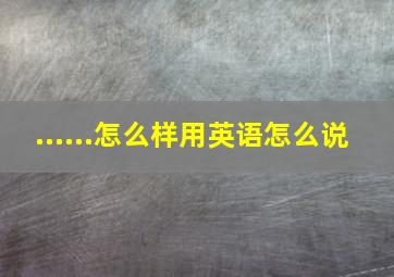 ......怎么样用英语怎么说