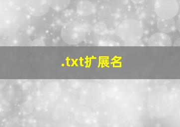 .txt扩展名