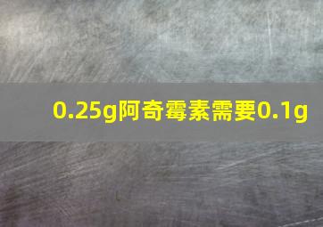 0.25g阿奇霉素需要0.1g