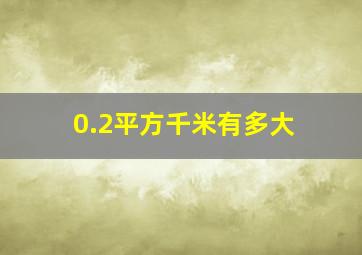 0.2平方千米有多大