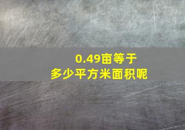 0.49亩等于多少平方米面积呢