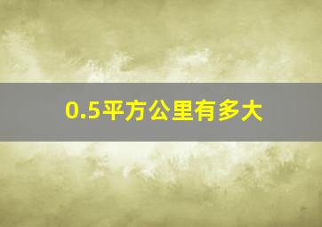 0.5平方公里有多大