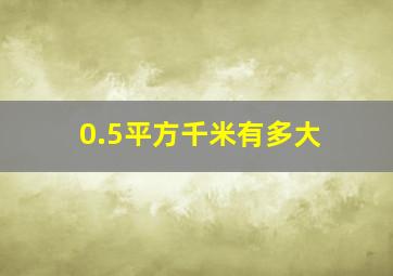 0.5平方千米有多大