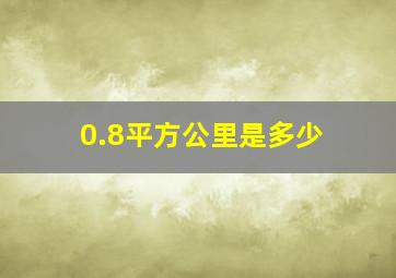 0.8平方公里是多少