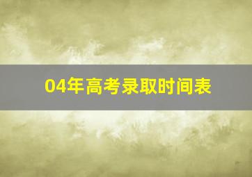 04年高考录取时间表