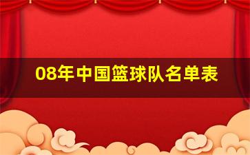 08年中国篮球队名单表