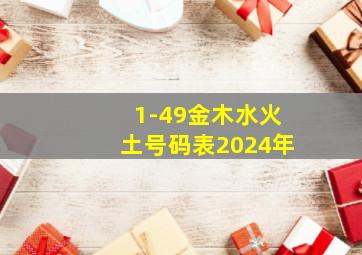 1-49金木水火土号码表2024年