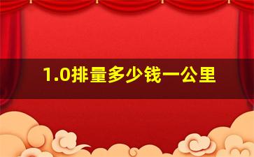 1.0排量多少钱一公里