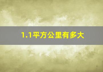 1.1平方公里有多大