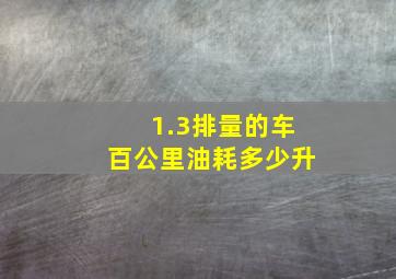 1.3排量的车百公里油耗多少升