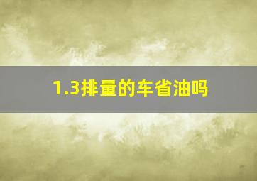 1.3排量的车省油吗