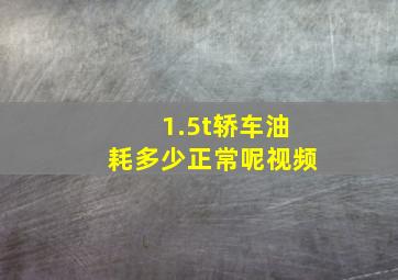 1.5t轿车油耗多少正常呢视频