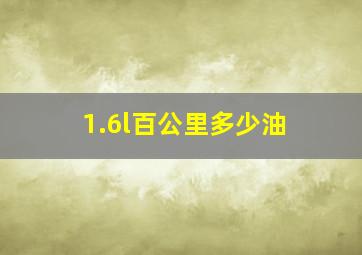 1.6l百公里多少油