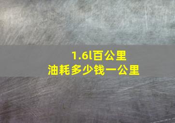 1.6l百公里油耗多少钱一公里