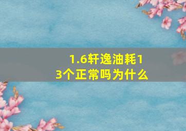 1.6轩逸油耗13个正常吗为什么