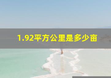 1.92平方公里是多少亩