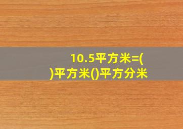 10.5平方米=()平方米()平方分米