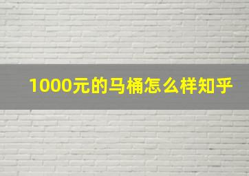 1000元的马桶怎么样知乎