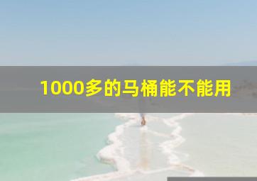 1000多的马桶能不能用