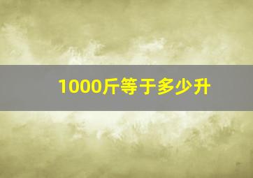 1000斤等于多少升