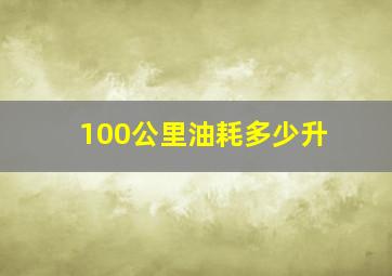 100公里油耗多少升