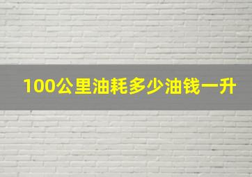 100公里油耗多少油钱一升