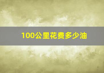 100公里花费多少油