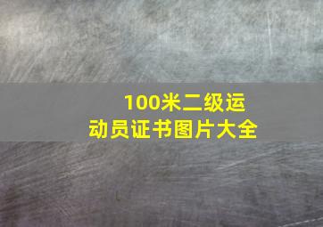 100米二级运动员证书图片大全