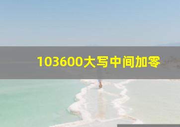 103600大写中间加零