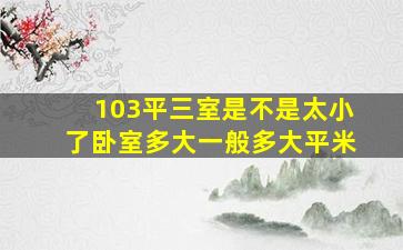 103平三室是不是太小了卧室多大一般多大平米