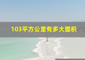 103平方公里有多大面积