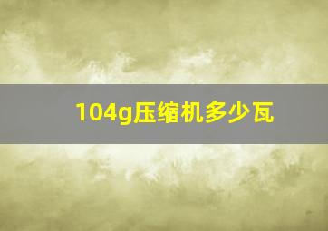 104g压缩机多少瓦