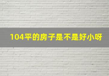 104平的房子是不是好小呀