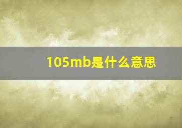 105mb是什么意思