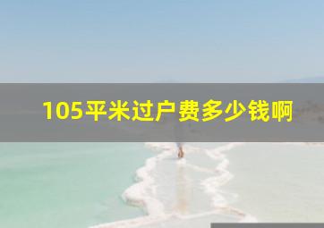 105平米过户费多少钱啊