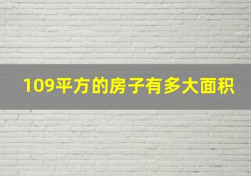 109平方的房子有多大面积