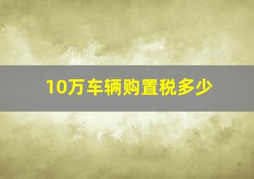 10万车辆购置税多少