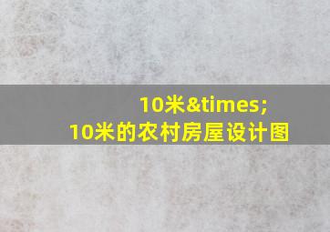 10米×10米的农村房屋设计图