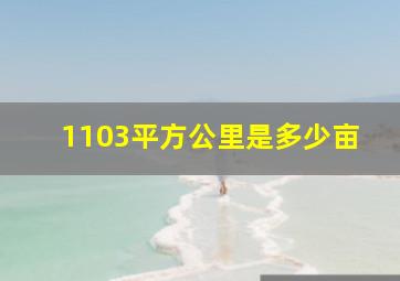 1103平方公里是多少亩