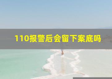 110报警后会留下案底吗