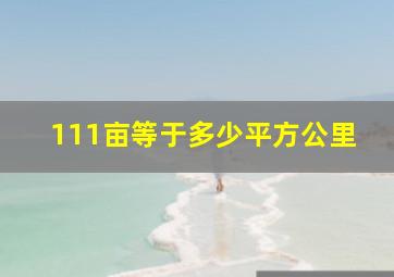 111亩等于多少平方公里