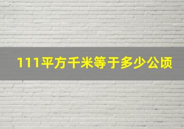 111平方千米等于多少公顷