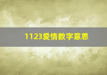 1123爱情数字意思