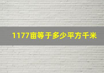 1177亩等于多少平方千米