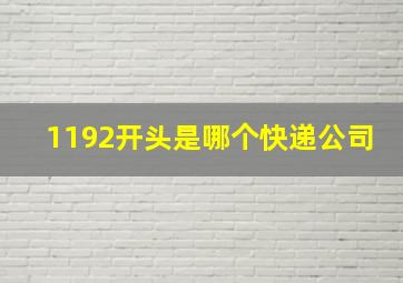 1192开头是哪个快递公司