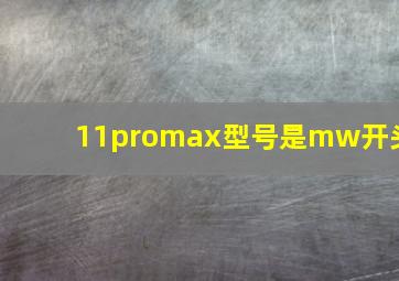 11promax型号是mw开头