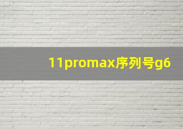 11promax序列号g6