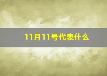 11月11号代表什么