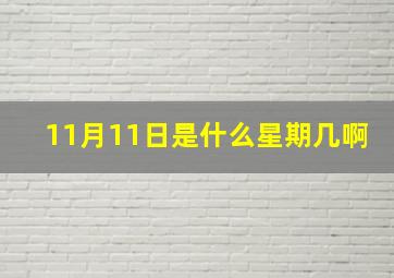 11月11日是什么星期几啊